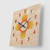 Zia (zon) vierkante klok (Hoek)