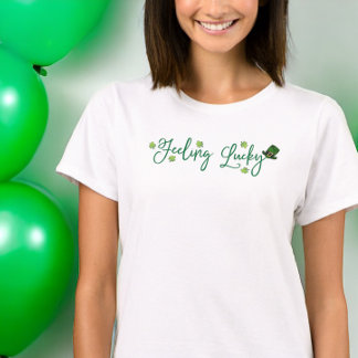 Zich gelukkig voelen St. Patrick's Day Shamrock Pe T-shirt