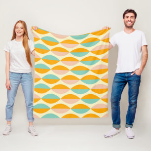 Zich herhalend geometrisch patroon op een beige ac fleece deken