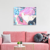 "Zich overgeven aan Liefde" Canvas Afdruk (Insitu (Woonkamer))