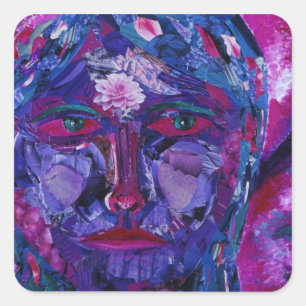 Zicht - Magenta & Violet Innerlijke Visie Vierkante Sticker