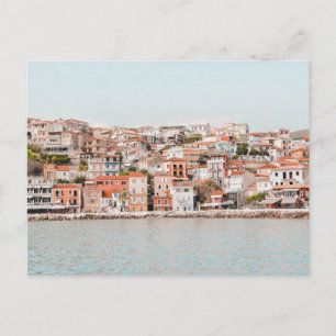 Zicht op de stad Parga vanuit zee, Griekenland Briefkaart