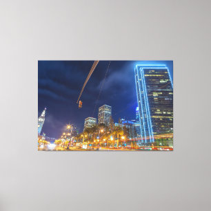 Zicht op San Francisco bij nacht Canvas Afdruk
