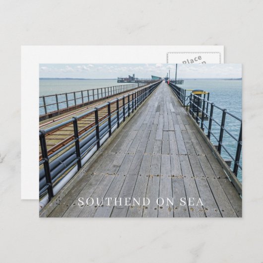 Zicht op Southend Pier op ansichtkaart Briefkaart (Voorkant / Achterkant)