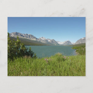 Zicht op Swiftcurrent Lake in Glacier National Par Briefkaart