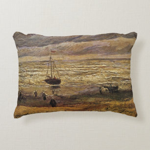 Zicht op zee bij Scheveningen door Vincent van Gog Decoratief Kussen