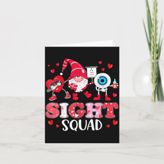 Zicht Squad Opticien Optometrist Dabbing Hart Val Kaart (Voorkant)