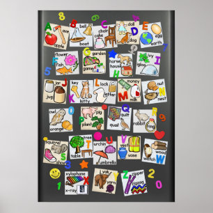 Zicht woorden plus andere alfabet poster