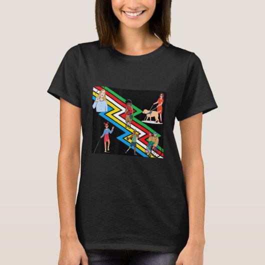 Zichtbaarheid van gehandicapte vlaggen met voorran t-shirt (Voorkant)