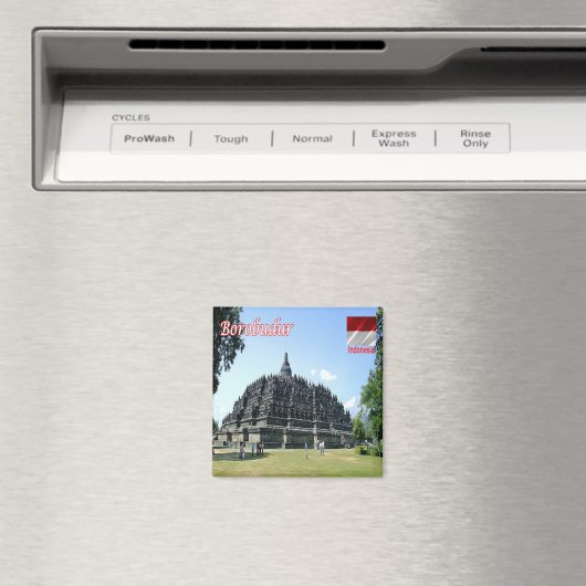 zID015 BOROBUDUR, Indonesië, Azië, Fridge Magneet (Insitu (Vaatwasser))