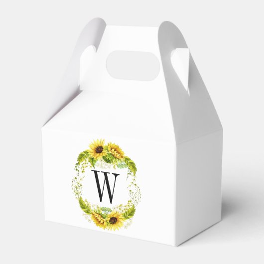 Zie Achterzijde - Zonnebloem Aangepaste Gable Favo Bedankdoosjes (Achterkant)