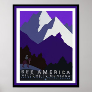 Zie Amerika - Montana - de Reeks45 van het Poster