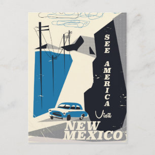 Zie Amerika - New Mexico Vintage reisposter Briefkaart