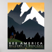 Zie Amerika - Onthaal aan Montana - WPA Poster (Voorkant)
