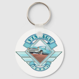 Zie Amerika Vintage 50'er jaren stijl vluchtposter Sleutelhanger