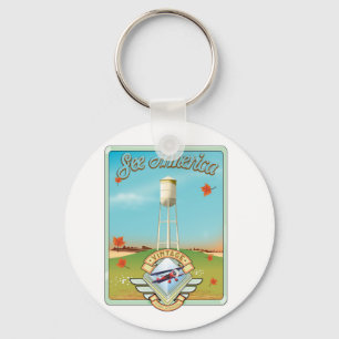 Zie Amerika Vintage 50'er stijl vluchtposter Sleutelhanger