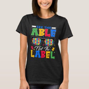 Zie de Able niet het etiket puzzelbril Autisme A T-shirt