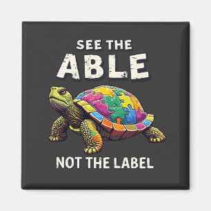 Zie de Able, niet het label Autisme Schildpad lief Magneet