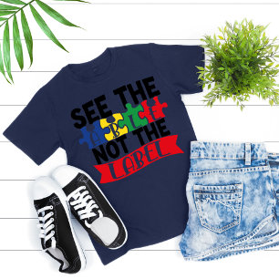 Zie de Actie Niet het Etiket Able, Cute Autism Awa T-shirt