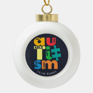 Zie de tabel Autisme Bewustzijn Custom Keramische Bal Ornament
