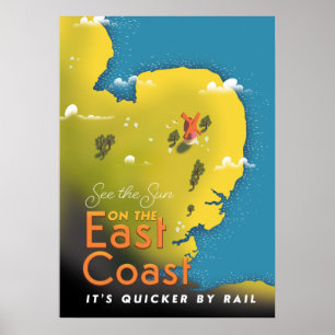 Zie de zon op de oostkust. poster