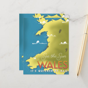 Zie de zon Wales reisposter.