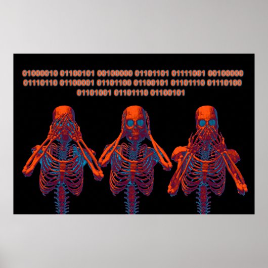 Zie geen kwaad, hoor geen kwaad, spreek geen kwaad poster (Voorkant)