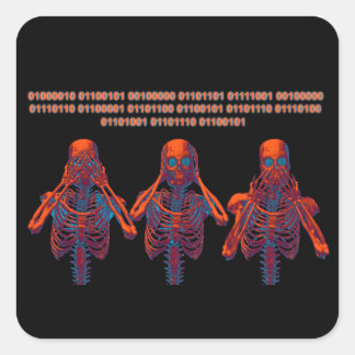 Zie geen kwaad, hoor geen kwaad, spreek geen kwaad vierkante sticker