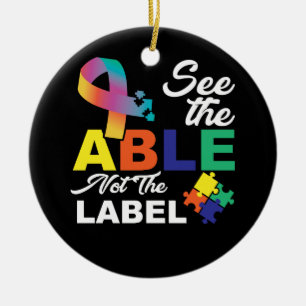 Zie Geschil niet het Etiket Autisme Bewustheid Keramisch Ornament