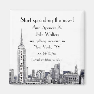ZIE HERZIENE LINK! NYC Silhouet Geëtst 01 Bewaar D Magneet