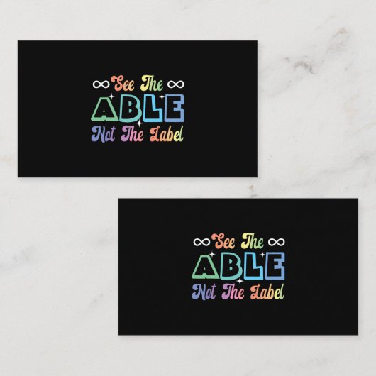 Zie het Able Not label Neurodiversity Autisme A (Voorkant / Achterkant)