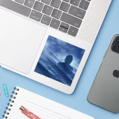 Zie het alleen sticker (Laptop met iPhone)