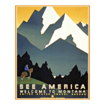 Zie het Amerikaanse Montana-gebergte WPA
