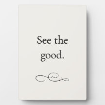 Zie het goede – Minimalistische inspiratieplaat