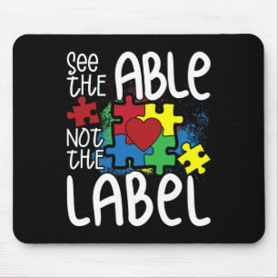 Zie het label Autistic Puzzle Autisme niet Muismat