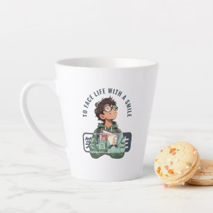 Zie het leven met een glimlach   latte mok