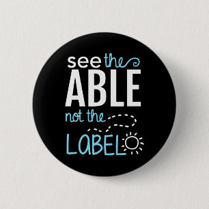 Zie het niet-label Autisme-bewustzijn Puzzle Ronde Button 5,7 Cm