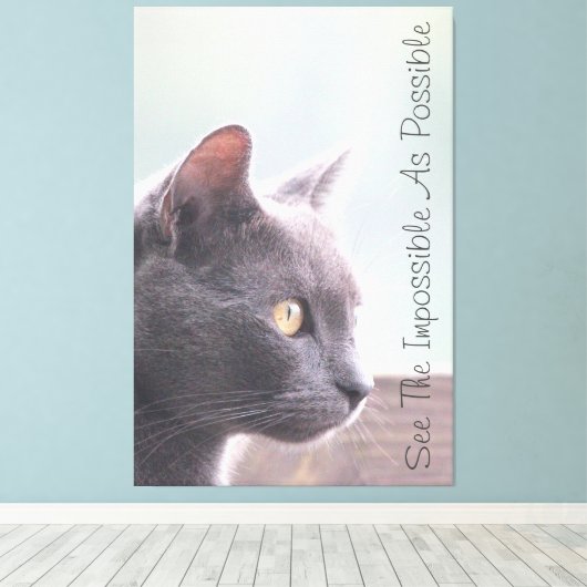 Zie het onmogelijke als mogelijk canvas afdruk (Insitu (Houten vloer))