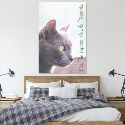 Zie het onmogelijke als mogelijk canvas afdruk (Insitu (Slaapkamer))