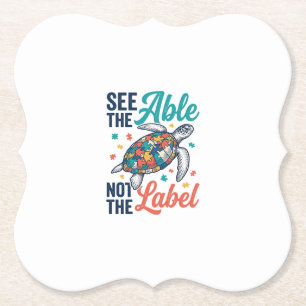 Zie het shirtontwerp voor bewustzijn van de Able T Kartonnen Onderzetters