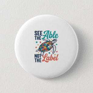 Zie het shirtontwerp voor bewustzijn van de Able T Ronde Button 5,7 Cm