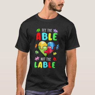 Zie het Vermogen Niet het Etiket Puzzelstukken Aut T-shirt