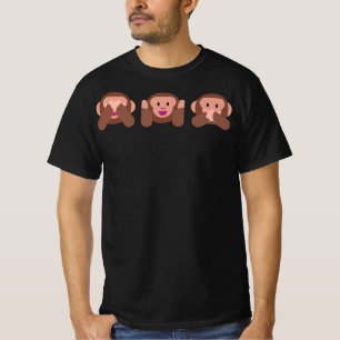 Zie, hoor en spreek geen kwaad aap emoji festival t-shirt