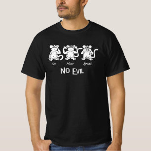 Zie horen spreken geen kwaad t-shirt