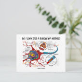 Zie ik eruit als een bundel zenuwen? Neuron Synaps Briefkaart (Staand voorkant)