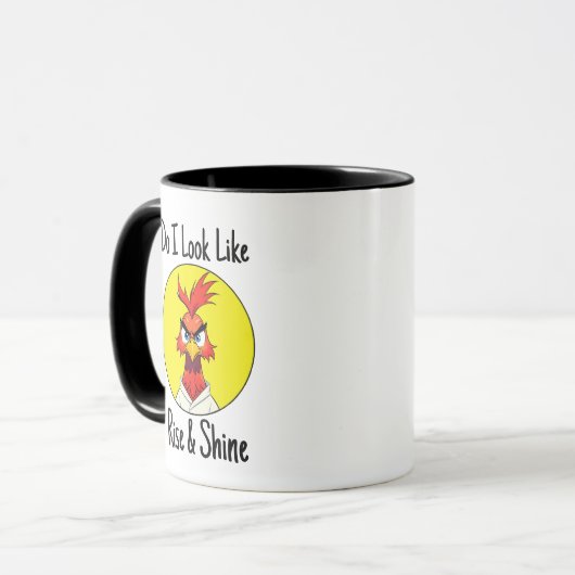 Zie ik eruit als Rise & Shine Mok, Funny Rooster Mok (Voorkant links)