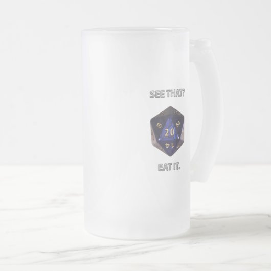 Zie je dat?  Eet het Matglas Bierpul (Voorkant rechts)