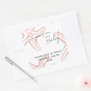 Zie je gauw baby shower favorietje vierkante sticker