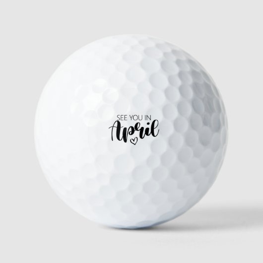 Zie je in April Zwangerschap Aankondiging Golfballen (Voorkant)
