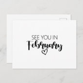 Zie je in februari Zwangerschap Aankondiging Briefkaart (Voorkant / Achterkant)